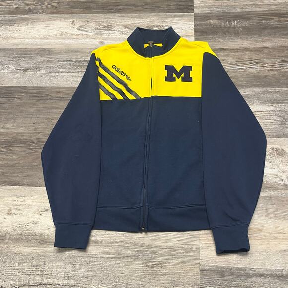 University of Michigan Track‎ Jacket Adidas 2000s Wolverines Blue Yellow Mens M - Picture 5 of 8